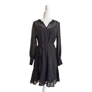 CAbi Prowl Dress 2 Piece Animal Leopard Print Belted Womens Size S Knee Length